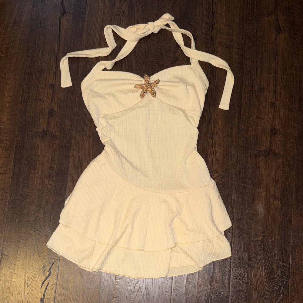 SHEIN Cream Dress with Starfish Accent
